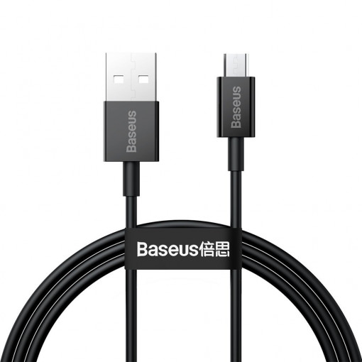 Cablu de Date USB la Micro-USB 2A, 1m - Baseus Superior (CAMYS-01) - Black