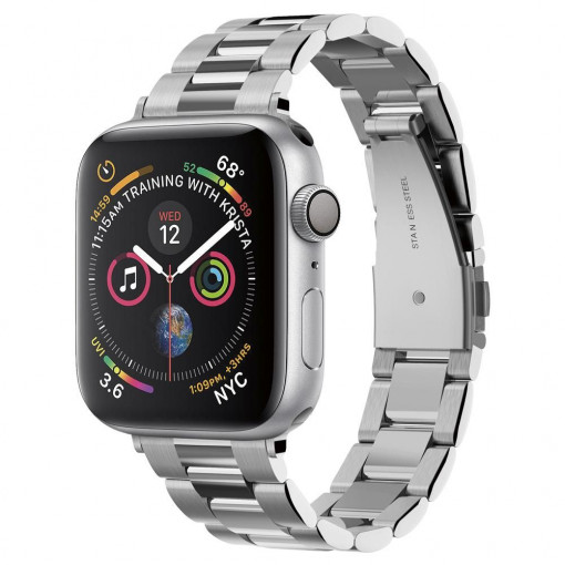 Curea pentru Apple Watch 1/2/3/4/5/6/7/8/SE/SE 2 (38/40/41mm) - Spigen Modern Fit - Silver