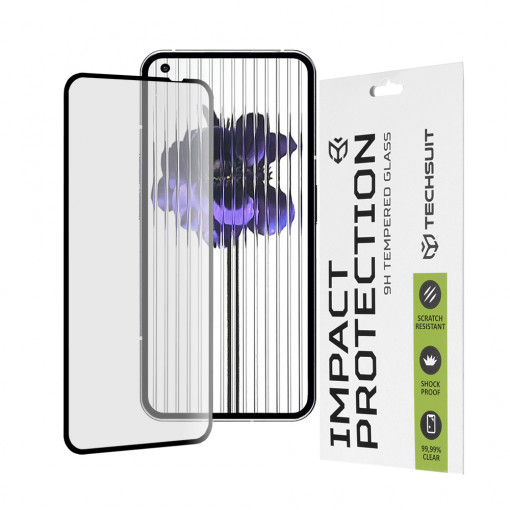 Folie protectie telefon Nothing Phone (1) - Techsuit 111D Full Cover / Full Glue Glass - Black