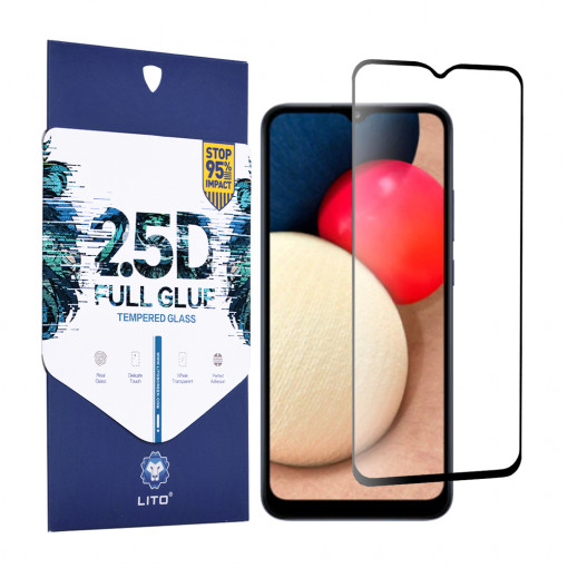 Folie protectie telefon Samsung Galaxy A02s / A03s / A03 Core / A04e - Lito 2.5D FullGlue Glass - Black