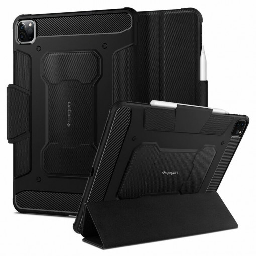 Husa pentru tableta Apple iPad Pro 12.9 (2021 / 2022) - Spigen Rugged Armor Pro - Black