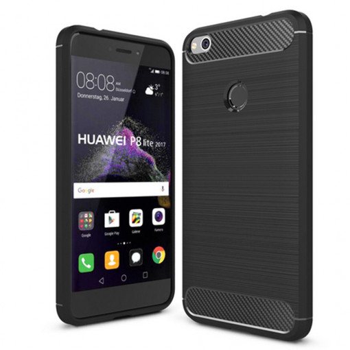 Husa telefon Huawei P9 Lite 2017 / P8 Lite 2017 - Techsuit Carbon Silicone - Black