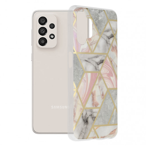 Husa telefon Samsung Galaxy A13 4G - Techsuit Marble Series - Pink Hex