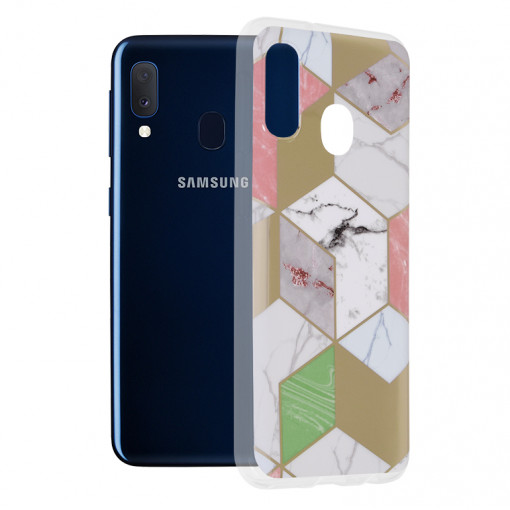 Husa telefon Samsung Galaxy A20e - Techsuit Marble Series - Purple Hex