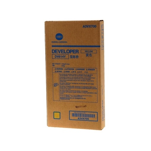 Konica Minolta OEM DV-614 Y Developer Bag original A3VX700, DV614Y, yellow