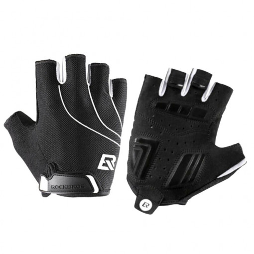 Manusi pentru Ciclism Marimea L - RockBros Fingerless Gloves (S107-L) - Black