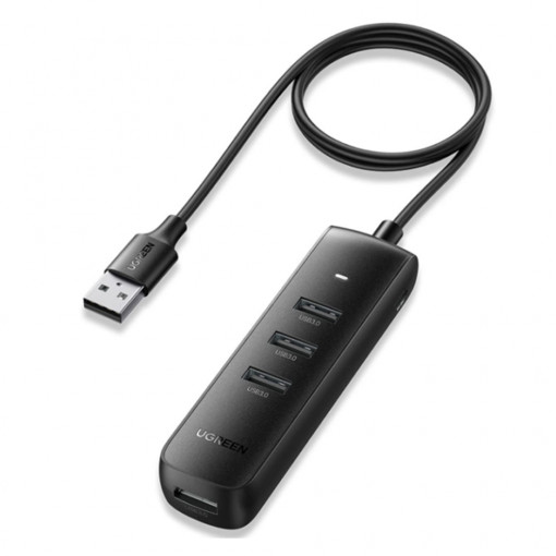 Adaptor Hub USB 3.0 la 3x USB-A, Type-C 5Gbps - Ugreen (80657) - Black