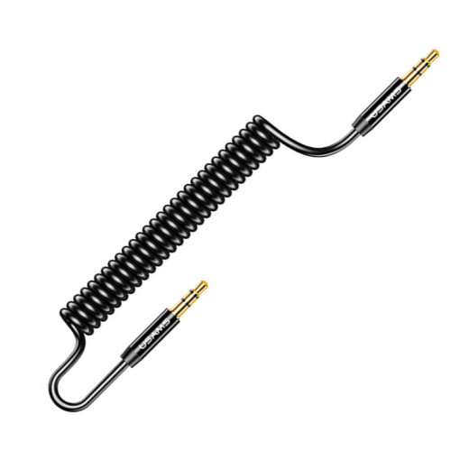 Cablu Adaptor Spiralat Jack la Jack 1.2m - USAMS (US-SJ256) - Black