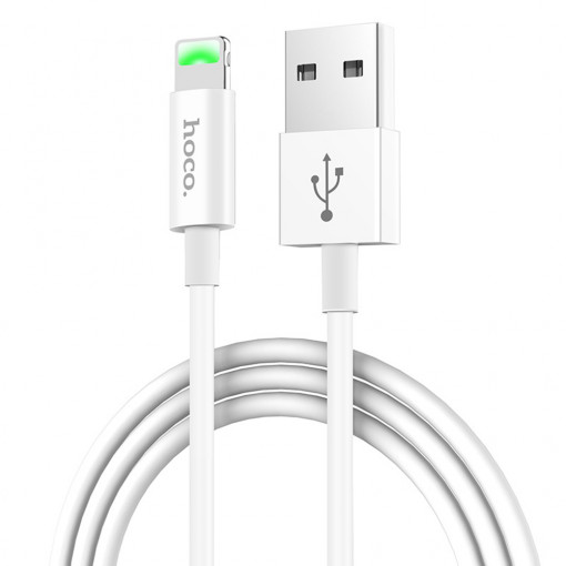 Cablu de Date USB-A la Lightning 12W, 2.4A, 1m - Hoco Satellite (X43) - White