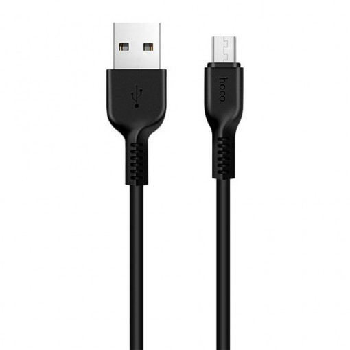 Cablu de Date USB-A la Micro-USB 10W, 2.4A, 1m - Hoco Flash (X20) - Black