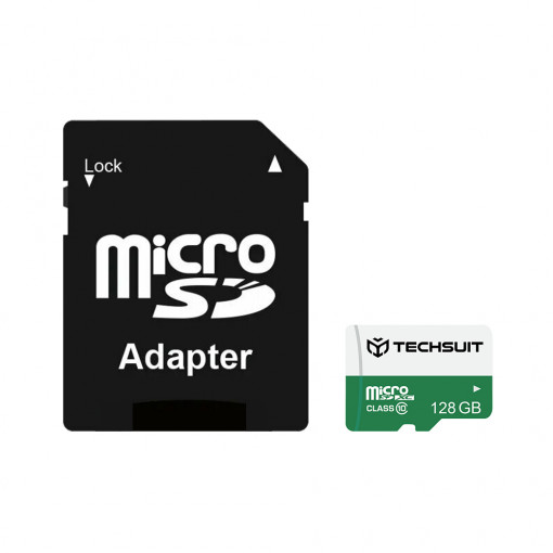 Card de Memorie MicroSDXC 128GB + Adaptor - Techsuit - Black