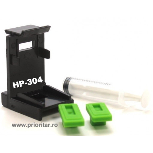 Dispozitiv incarcare si desfundare cartuse HP304 N9K08AE N9K07AE HP-304XL negre si color cu 2 ventuze si seringa