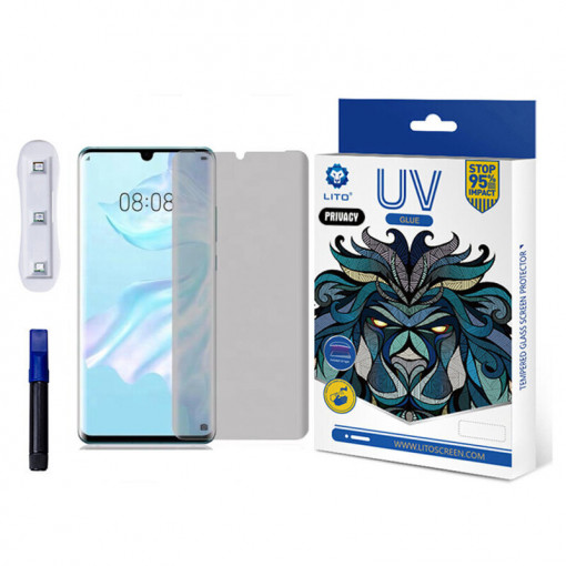 Folie protectie telefon Huawei P30 Pro / P30 Pro New Edition - Lito 3D UV Glass - Privacy