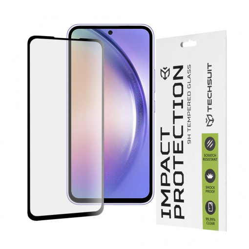 Folie protectie telefon Samsung Galaxy A54 - Techsuit 111D Full Cover / Full Glue Glass - Black