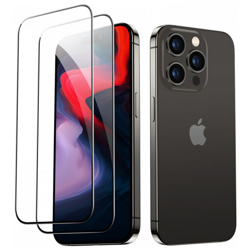 Folie telefon iPhone 15 Pro Max (set 2) - ESR Screen Shield - Clear