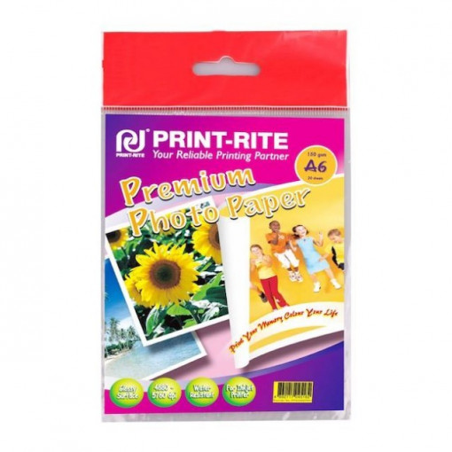 Hartie FOTO Glossy Surface A6 rezistenta la apa pachet de 20 coli 150g ( 100 x 150 mm )