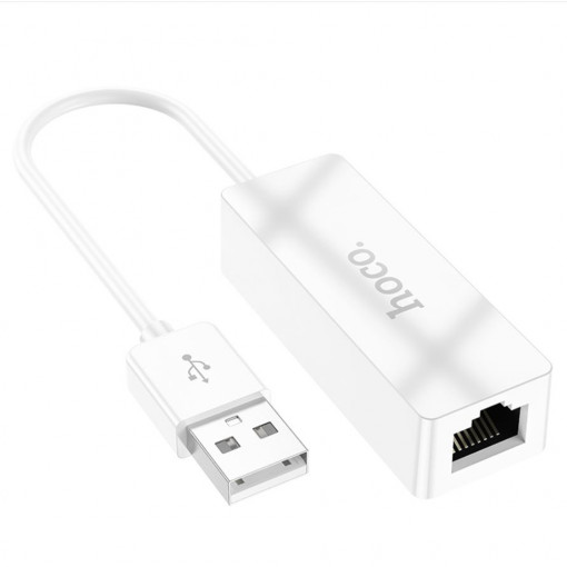 Hoco - Adapter Acquire (UA22) - USB to Ethernet, 100Mbps - White