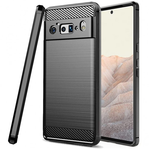 Husa telefon Google Pixel 6 Pro - Techsuit Carbon Silicone - Black