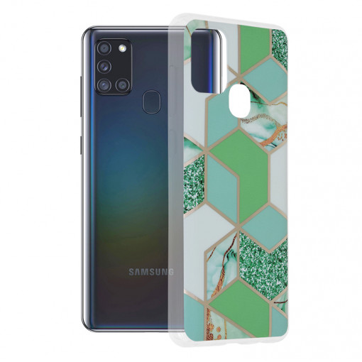 Husa telefon Samsung Galaxy A21s - Techsuit Marble Series - Green Hex