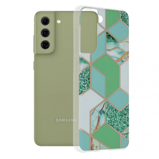 Husa telefon Samsung Galaxy S21 FE 5G - Techsuit Marble Series - Green Hex