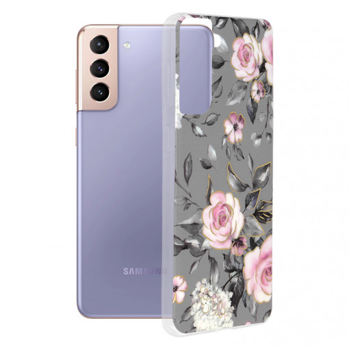 Husa telefon Samsung Galaxy S21 Plus 5G - Techsuit Marble Series - Bloom of Ruth Gray
