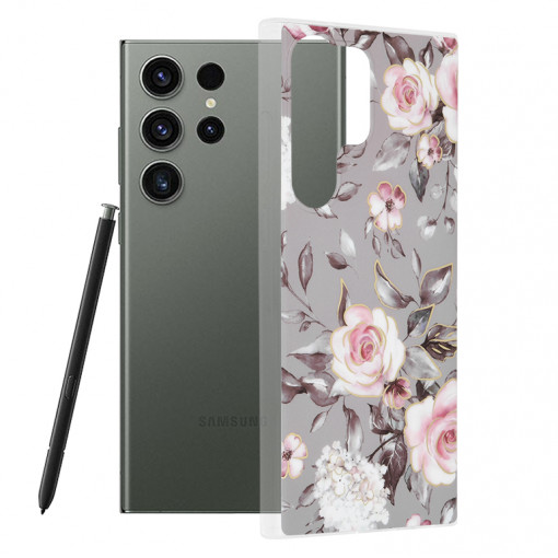 Husa telefon Samsung Galaxy S23 Ultra - Techsuit Marble Series - Bloom of Ruth Gray