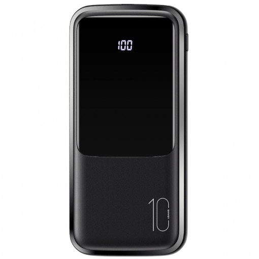 Baterie Externa 10000mAh, 2xUSB, USB-C, Micro-USB - USAMS (US-CD163) - Black