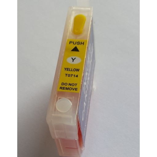 Cartus reincarcabil PLIN CU CERNEALA EPSON T0714 T714 galben cu chip autoresetabil T-714 YELLOW