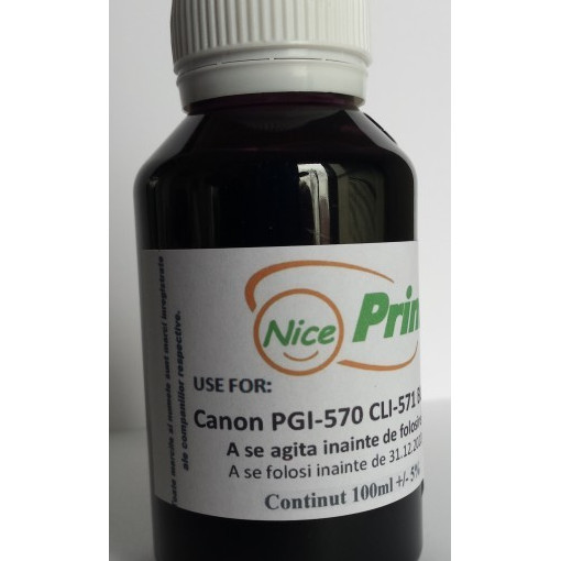 Cerneala NEAGRA pentru cartuse CANON PGI-570 CLI-571 BLACK PGI570 CLI571 refilabile - 100 ml