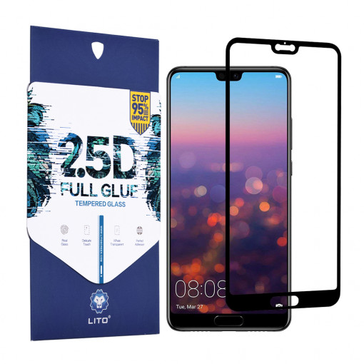 Folie protectie telefon Huawei P20 - Lito 2.5D FullGlue Glass - Black