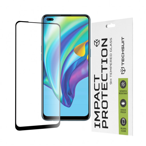 Folie protectie telefon Oppo Reno4 Lite - Techsuit 111D Full Cover / Full Glue Glass - Black