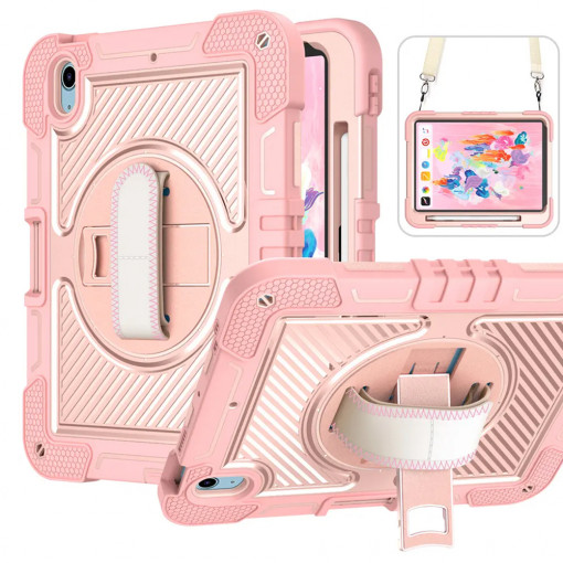 Husa pentru tableta iPad 10 (2022) 10.9 - Techsuit StripeShell 360 - Pink
