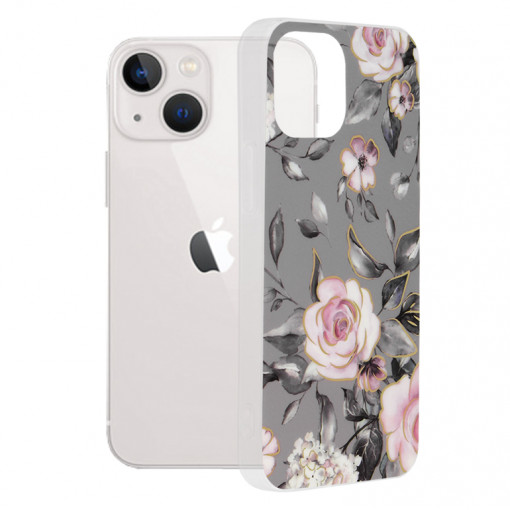 Husa telefon iPhone 13 mini - Techsuit Marble Series - Bloom of Ruth Gray