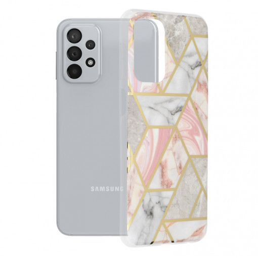 Husa telefon Samsung Galaxy A23 / A23 5G - Techsuit Marble Series - Pink Hex