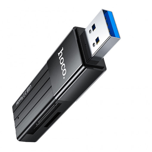 Cititor de Carduri USB, TF, SD - Hoco Mindful (HB20) - Black