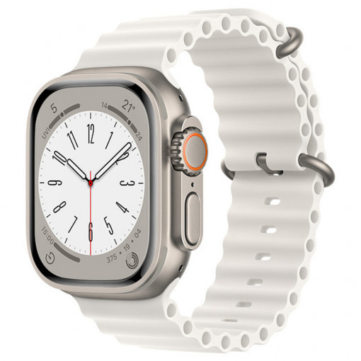 Curea pentru Apple Watch 1/2/3/4/5/6/7/8/SE/SE 2 (38/40/41mm) - Techsuit Watchband (W038) - White