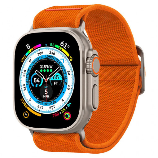 Curea pentru Apple Watch 1 / 2 / 3 / 4 / 5 / 6 / 7 / 8 / SE / SE 2 / Ultra (42 mm / 44 mm / 45 mm / 49 mm) - Spigen Fit Lite Ultra - Orange