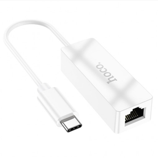 Hoco - Adapter Acquire (UA22) - USB-C to Ethernet, 100Mbps - White