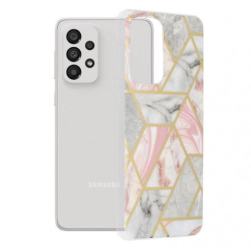 Husa telefon Samsung Galaxy A33 5G - Techsuit Marble Series - Pink Hex