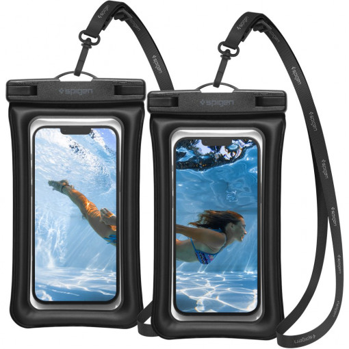 Husa universala pentru telefon (set 2) - Spigen Waterproof Case A610 - Black