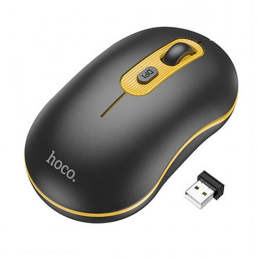 Mouse Wireless 1000-1600 DPI - Hoco (GM21) - Black / Yellow