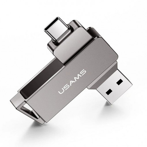 Stick de Memorie USB, Type-C 128GB - USAMS (US-ZB201) - Iron Gray