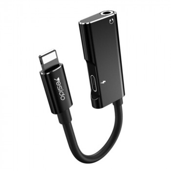 Adaptor Audio DAC Lightning la Lightning, Jack - Yesido (YAU-11) - Black - Img 1