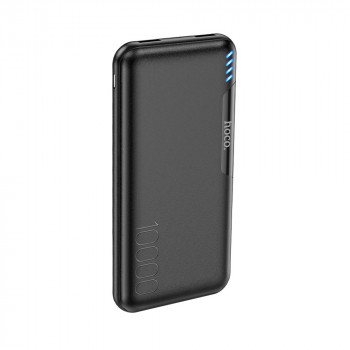 Baterie Externa 10000mAh, 2x USB, Micro-USB, tip C, LED - Hoco Easylink (J82) - Black - Img 1