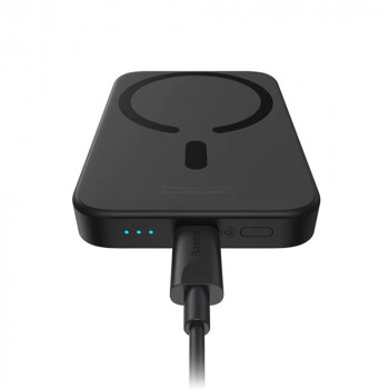 Baterie Externa Magnetica Wireless 6000mAh, 20W, cablu Type-C- Baseus Magnetic Wireless Charging (PPCX050001) - Black - Img 3