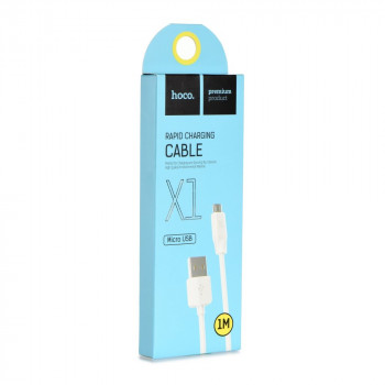 Cablu de Date USB-A la Micro-USB 10.5W, 2.1A, 1m - Hoco Rapid (X1) - White - Img 3