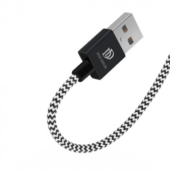 Cablu de Date USB la Lighting 2.1A, 3m - Dux Ducis K-ONE - White Black - Img 2