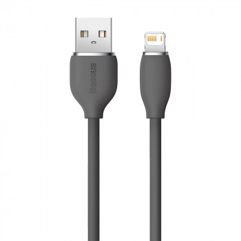 Cablu de Date USB la Lightning 2.4A, 1.2m - Baseus Jelly Liquid Silica Gel (CAGD000001) - Black - Img 2