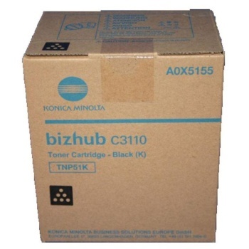Cartus imprimanta Konica Minolta OEM TNP-51 B laser toner original A0X5155, TNP51K, black, 5000 pagini