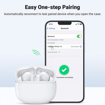 Casti Bluetooth Active Noise Cancelling, BT 5.2 - Ugreen HiTune T3 (90206) - White - Img 3